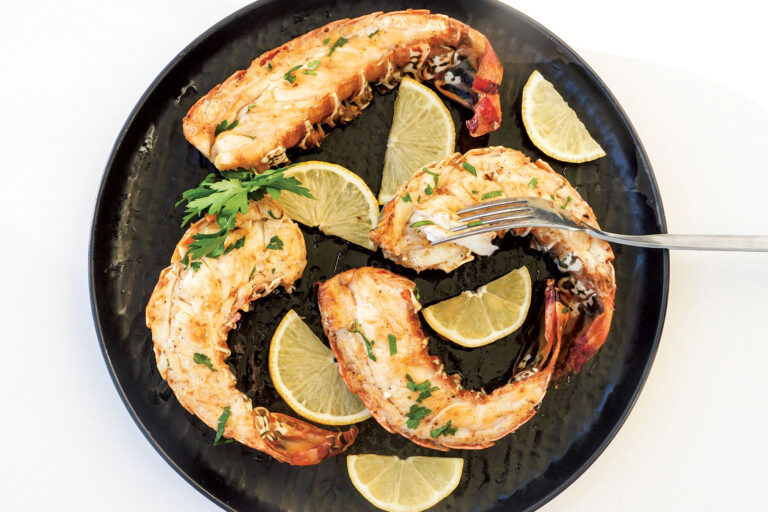 Buttery pan-fried lobster tails